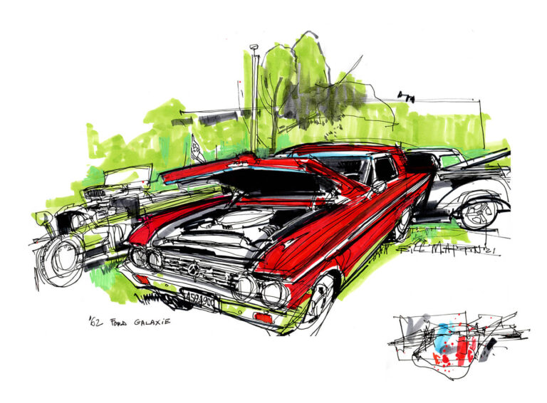 A 1962 Ford Galaxie, also at a previous "Wheels for the Wheel" car show, at the Red Mill Museum in Clinton, NJ